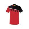 Erima 5-C T-Shirt rot/schwarz/wei Kinder 1081902 Gr. 140