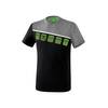Erima 5-C T-Shirt schwarz/grau melange/wei Erwachsene 1081904 Gr. S