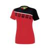 Erima 5-C T-Shirt rot/schwarz/wei Damen 1081912 Gr. 34