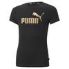 Puma ESS+ Logo Tee G Kinder - Farbe: Puma Black-Gold - Gr. 140